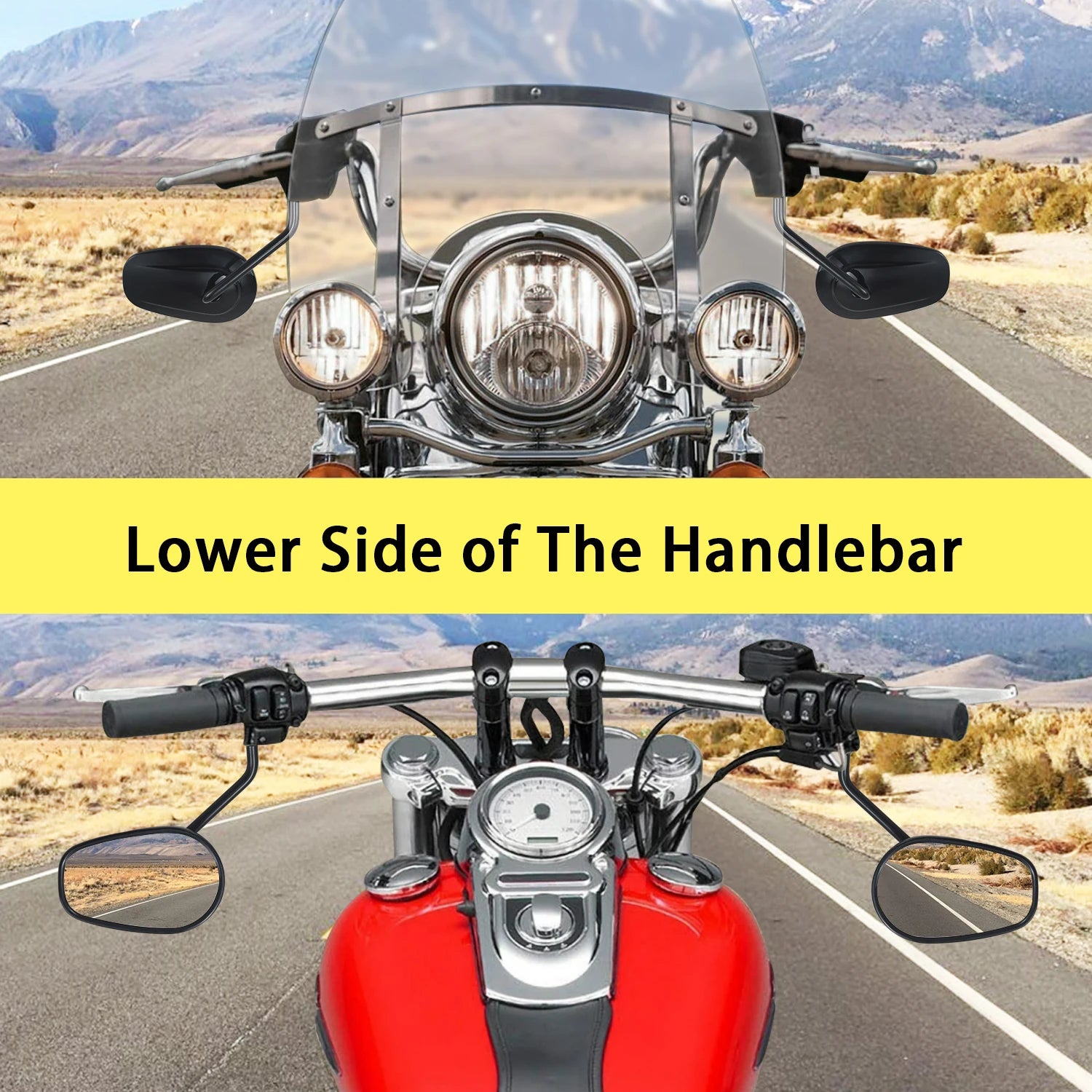 Rear View Mirrors For Harley 1982-2025 Touring Road Glide Electra Glide Road King Street Glide Sportster Dyna Softail Motorcycle