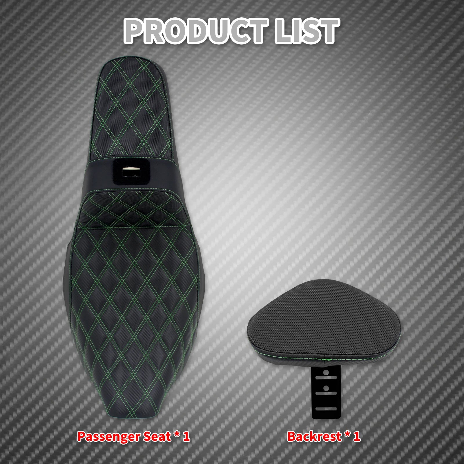 Motorcycle 2-Up Seat With Driver Backrest Cushions Lattice Stitch Front Rear Seat For Harley Touring Electra Glide FLHR 2009-23