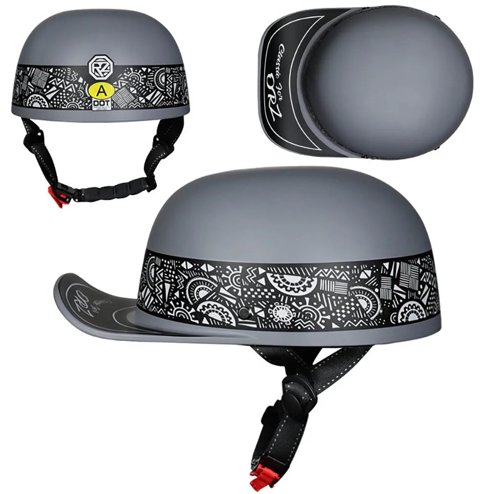 Baseball Cap Motorcycle Helmet Street Touring Half Helmet For Bike Cruiser Chopper Moped Scooter DOT Approved Moto Helmet