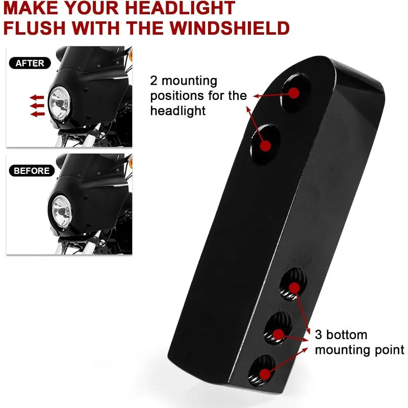 Mounting Block for Dyna Road Warrior Fairing 2007-2017 Low Rider Fat Bob Windshields and Fairings Replaces Part Number MEB9883