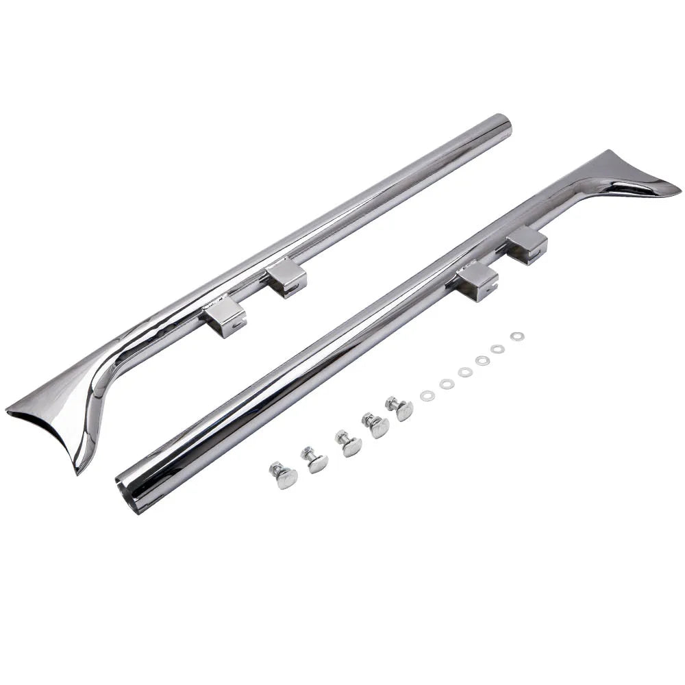Steel 36" Fishtail Exhaust Muffler Pipe Slip On for Harley Touring 1995-2006 1 Pair for Harley Touring Motorcycle