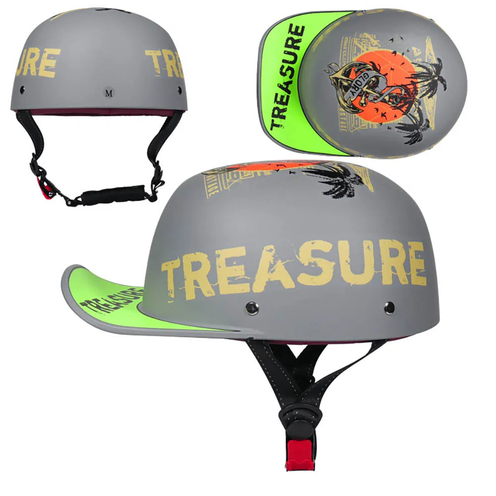 Baseball Cap Motorcycle Helmet Street Touring Half Helmet For Bike Cruiser Chopper Moped Scooter DOT Approved Moto Helmet