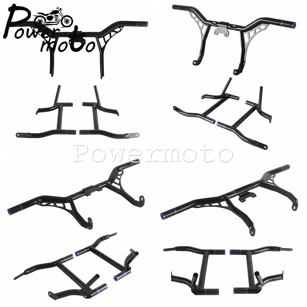 Highway Engine Guard Crash Bar Frame Slider Saddlebag Tip-Over Bar Set For Harley Touring Electra Road Street Glide Road King