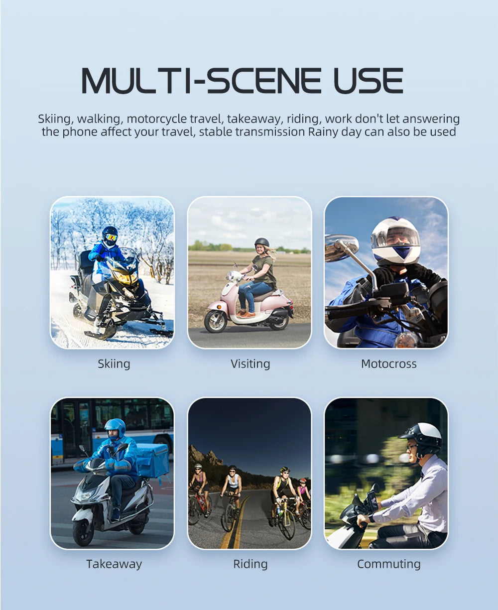 1/2Pcs Motorcycle Helmet Bluetooth Intercom Headset Wireless Interphone Intercomunicador Moto Waterproof HandsfreeCall Headphone