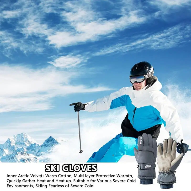 Men Winter Waterproof Cycling Gloves Outdoor Sports Running Motorcycle