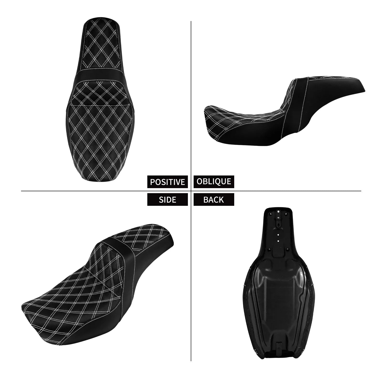 Two-Up Motorcycle Driver Passenger Seat Front Rear Cushions Leather Rider Seat For Harley Dyna 2006-2017 Street Bob Fat Bob FXDL