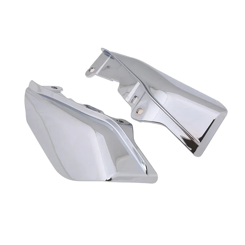 Fit for Harley '09-later Touring and Trike Models Black/Silver 1 Pair Air Deflector Fairing Heat Shield Trim Cover Mid-Frame ABS