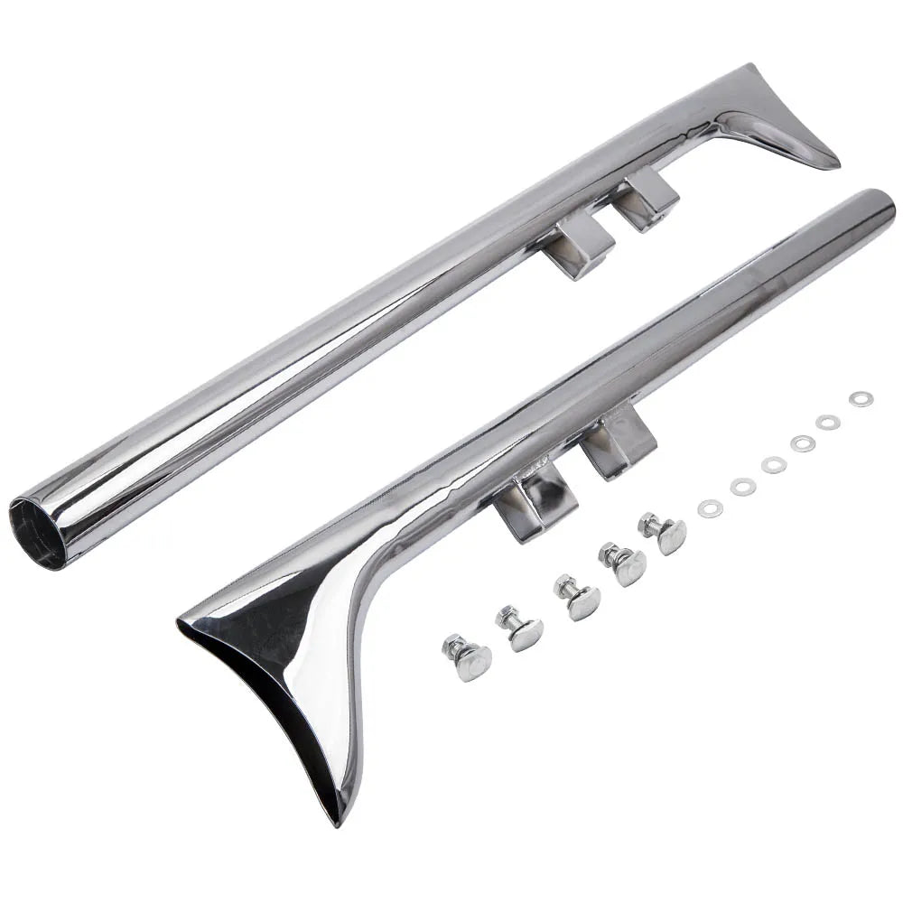 Steel 36" Fishtail Exhaust Muffler Pipe Slip On for Harley Touring 1995-2006 1 Pair for Harley Touring Motorcycle