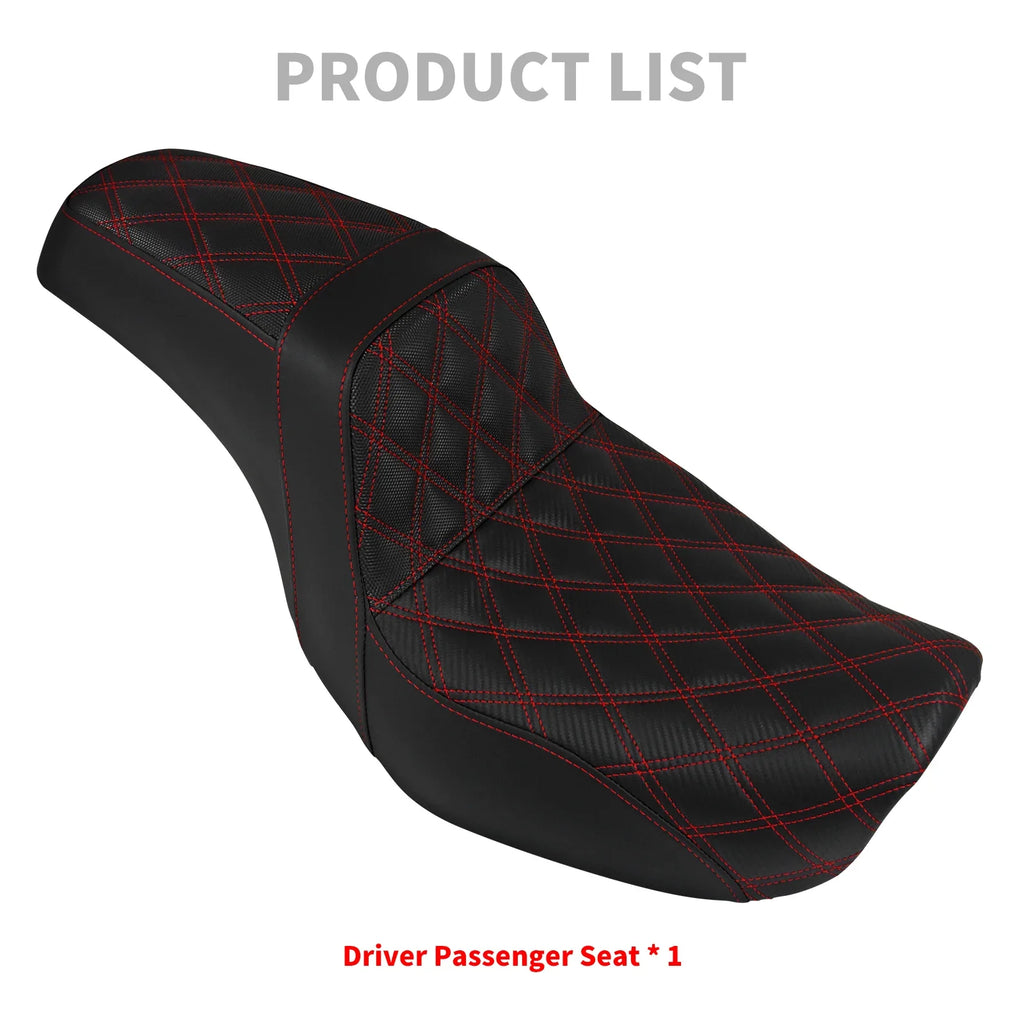 Two-Up Motorcycle Driver Passenger Seat Front Rear Cushions Leather Rider Seat For Harley Dyna 2006-2017 Street Bob Fat Bob FXDL