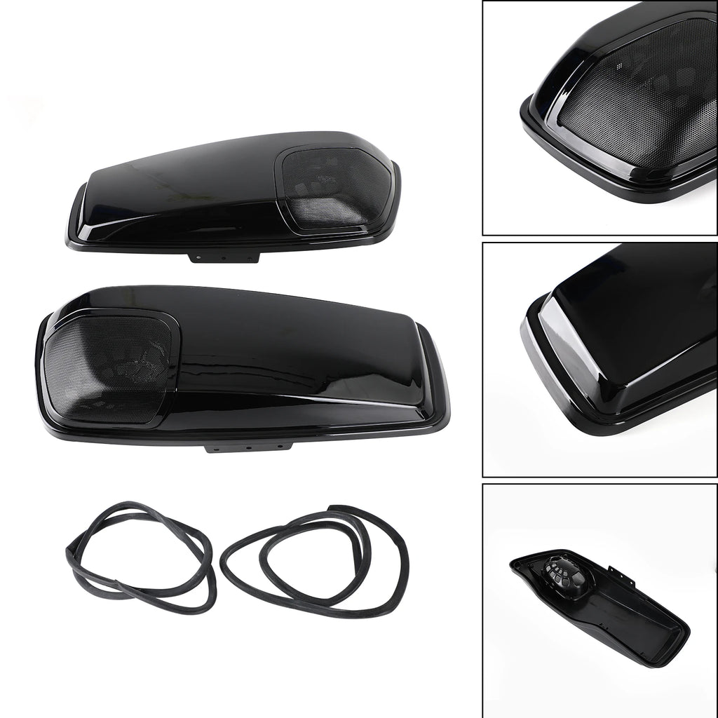 5 x 7 Speaker Lids Vivid Black Saddlebag for Harley Touring 2014-2020