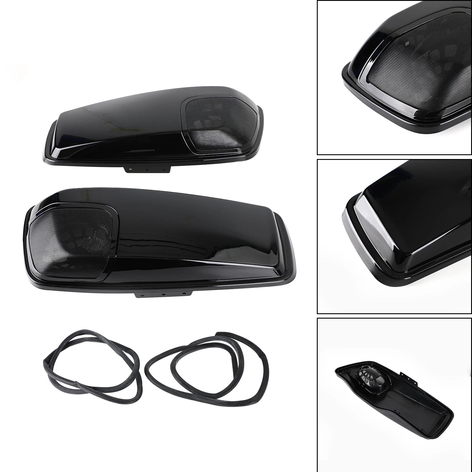 5 x 7 Speaker Lids Vivid Black Saddlebag for Harley Touring 2014-2020