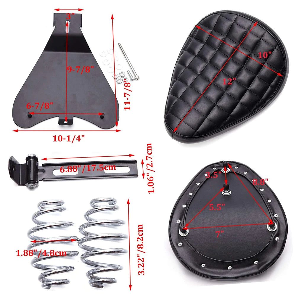 Universal Moto Bobber Motorcycle Solo Seat Chopper Saddle Vintage