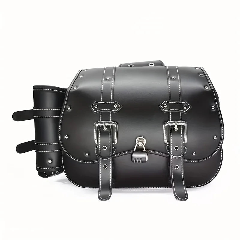 Universal Retro Black/Brown Motorcycle SaddleBag Large Capacity Motorbike Side Bags Storage Tool Waterproof side bag For Harley