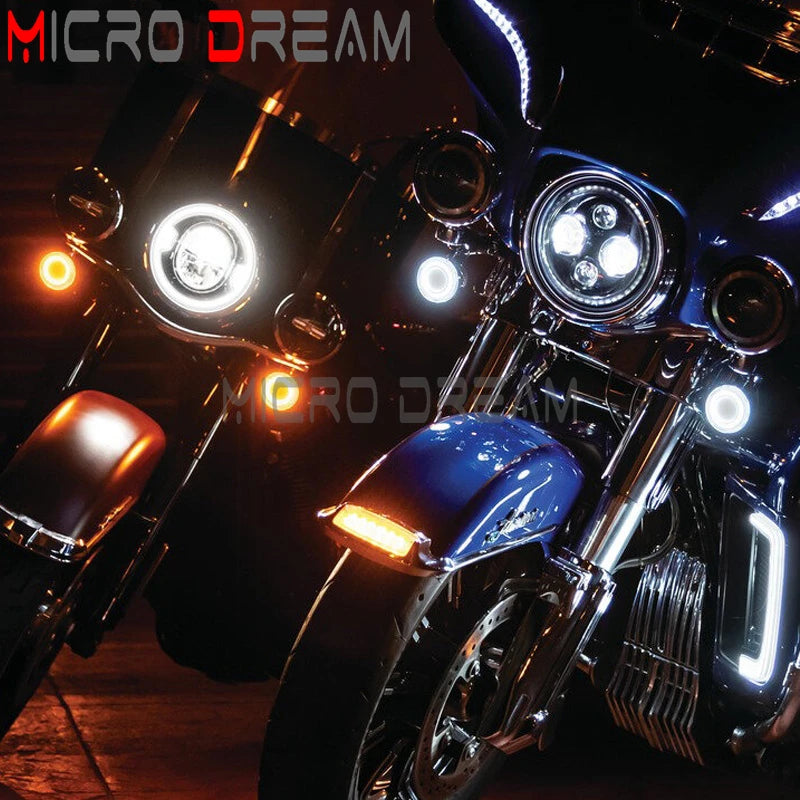 LED Turn Signal Amber Light Bullet Style 1156 1157 Brake Indicator For Harley Dyna Touring Street Glide Road King Sportster