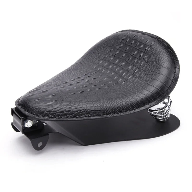 Motorcycle Retro Brown/Black Alligator Pattern Solo Seat  For Honda Shadow 700 Magna For Harley Sportster Bobber Chopper Rocker