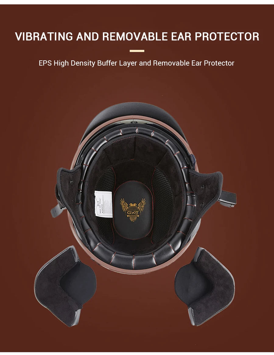 Scooter Biker Motorcycle Half Helmet Summer Motorcycle Helmet Anti Fall Retro Motorbike Half Helmet