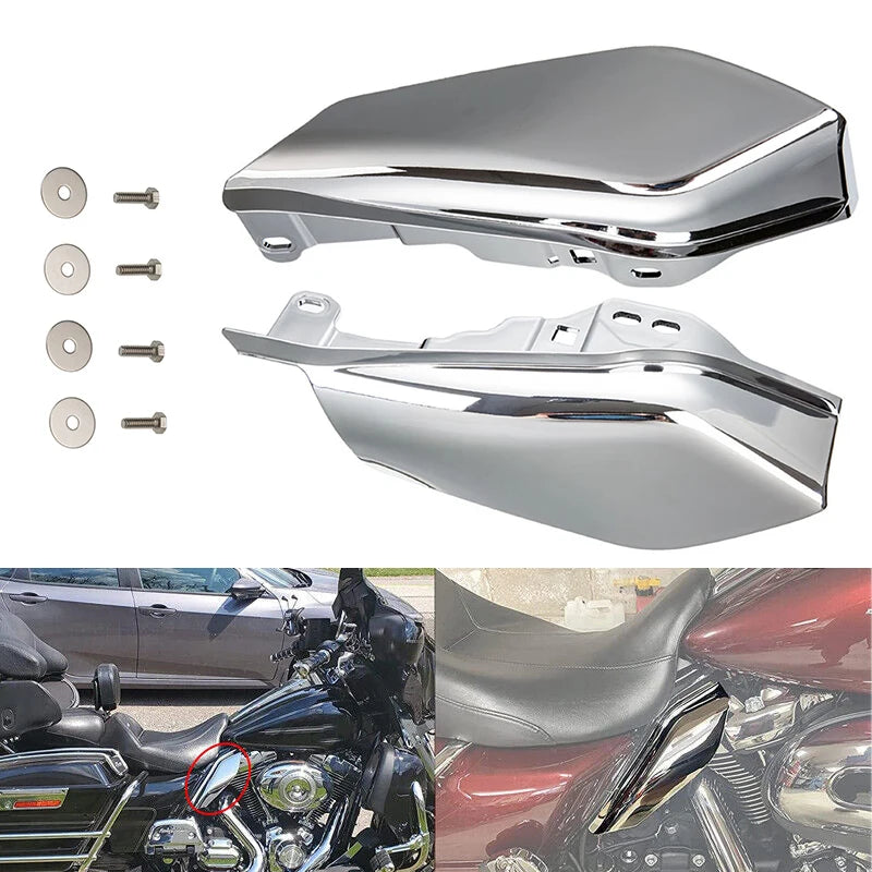 Fit Harley Road Glide 2017 2018 2019 Motorcycle Air Deflector Gloss Black Chrome Heat Shield Anti-scald ABS Plastic Left&Right