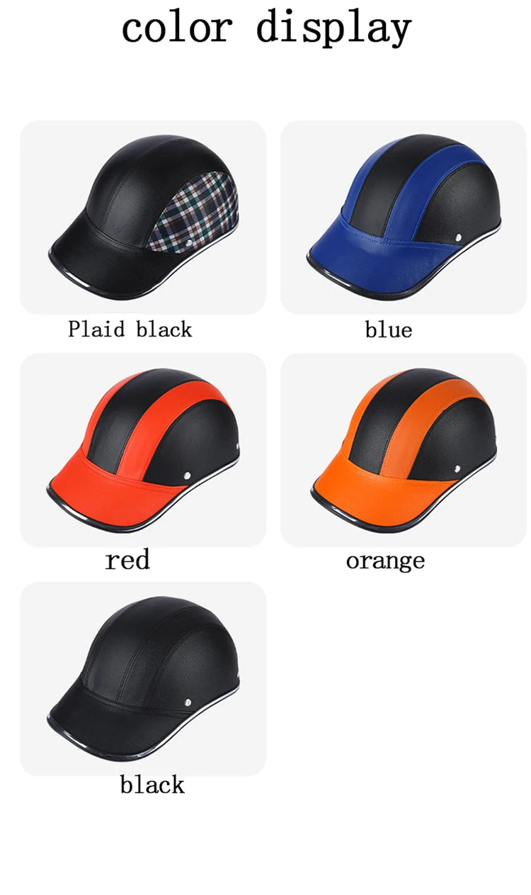 Motorcycle Helmet Baseball Cap Men Wome Scooter Moto Electric Bicycle Scooter Accessory Half Face Helmet Anti-UV Safety Hard Hat