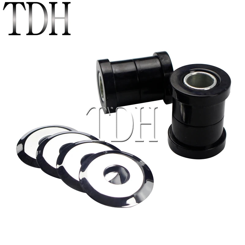 For Harley Big Twins Sportsters 73-17 Motorcycle Red Chrome Polyurethane Handlebar Riser Bushings Damper Kit Handle Bar Bushing