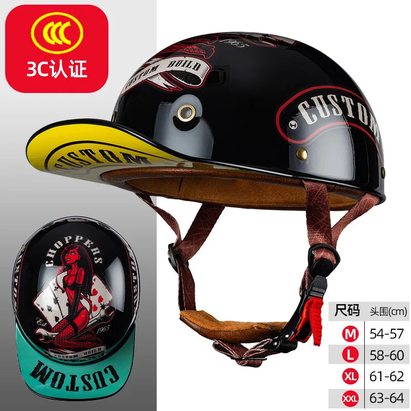 Motorcycle Helmet Electric Vehicle Riding Locomotive for Harley Retro Half Helmet Four Seas Universal Helmet Helmet Wholesale