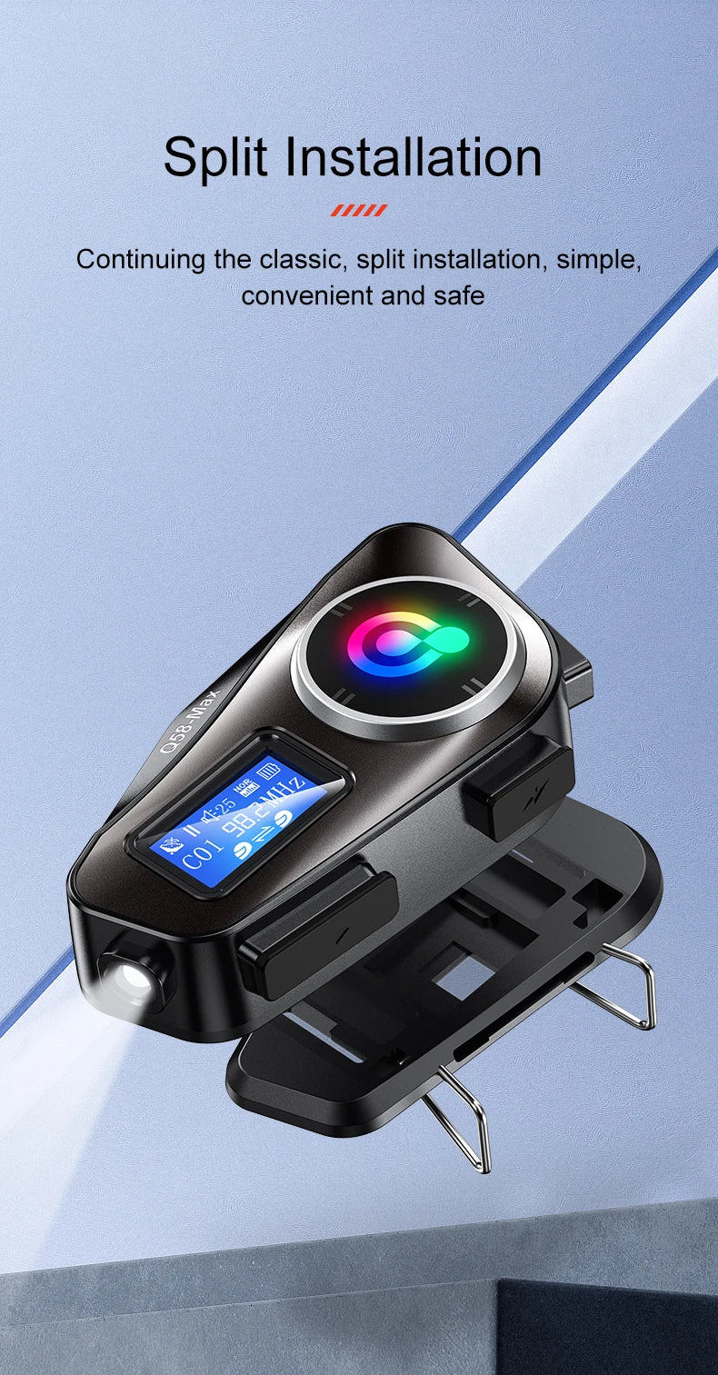 Motorcycle Helmet Wireless Bluetooth Headset Intercomunicador Moto LCD Display FM Radio Music Share For 2 Rider 500m intercom