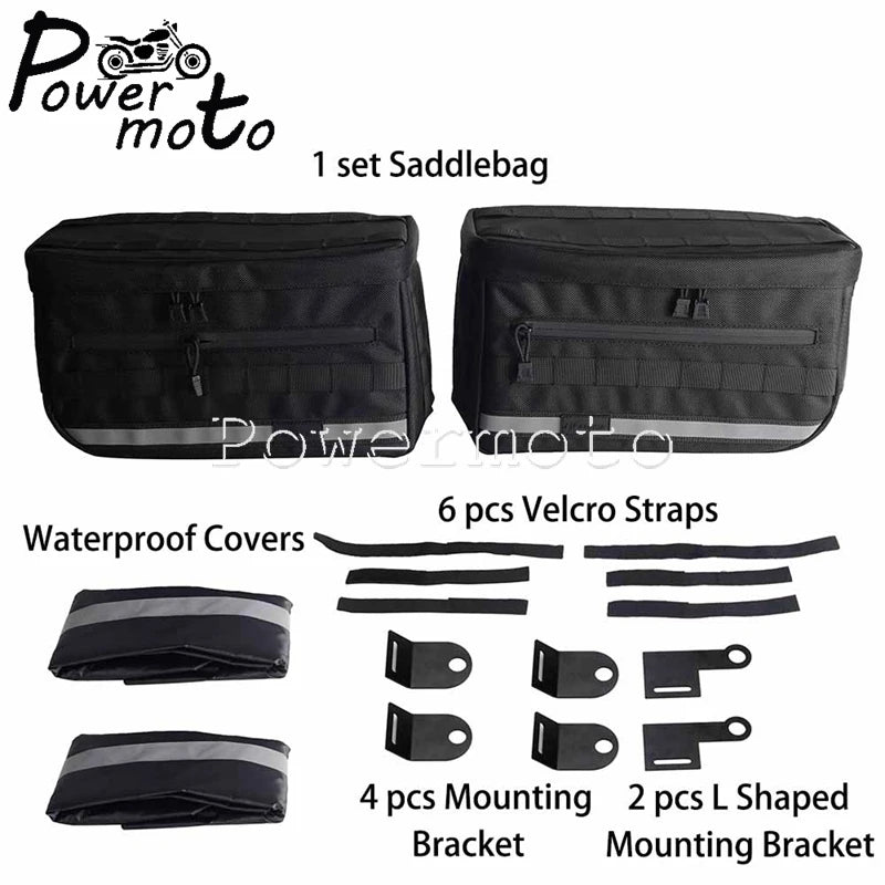 Side Saddle Bags Motorcycle Bags Waterproof Front Handle Bars Storage Bag Custom Saddlebags For Harley Sportster XL Dyna Softail