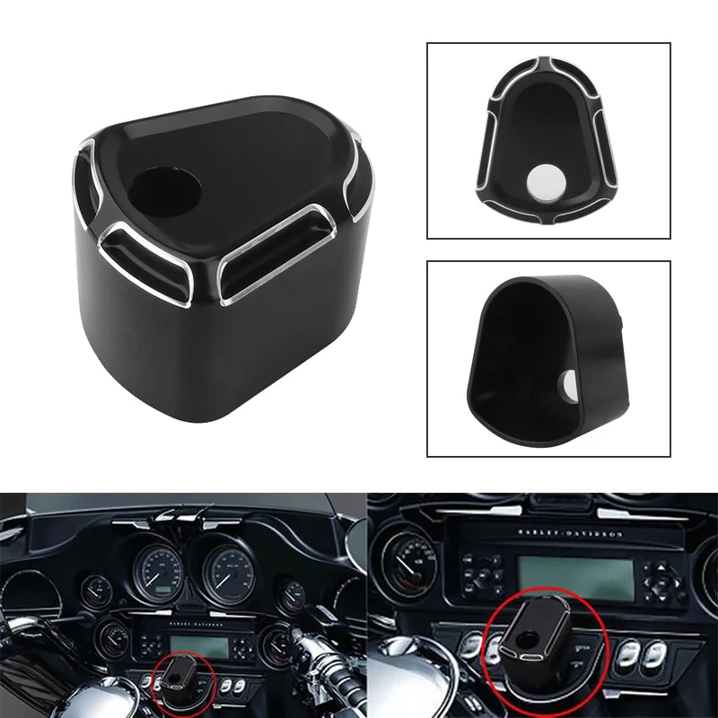 Motorcycle Switch Lock Cover Shallow Cut Dash Ignition Switch Cover For Harley Touring Road Glide Street Glide FLTR FLHX 96-13