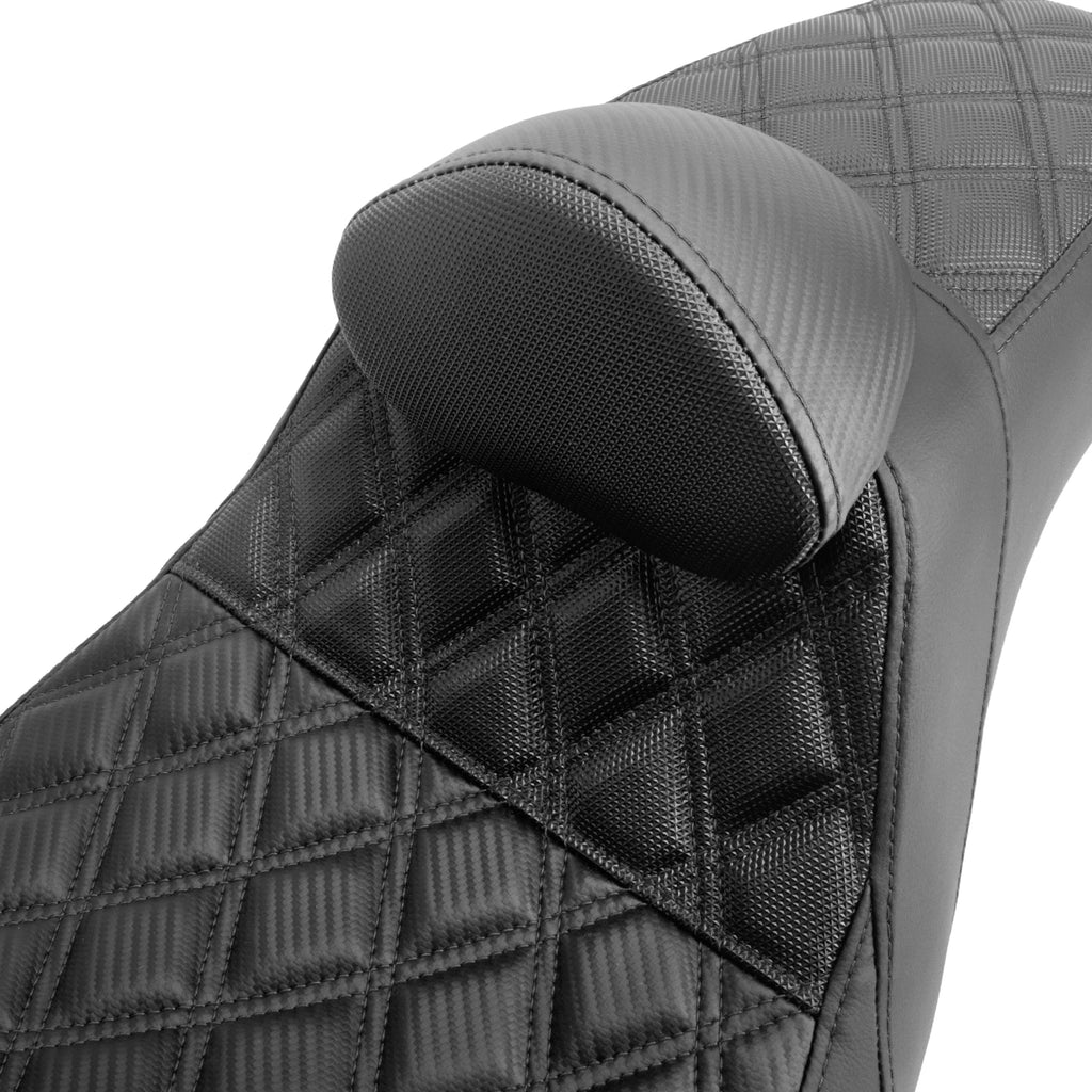 Motorcycle Two Up Seat With Backrest Driver Passenger Saddle Cushions Seat For Harley Dyna Low Rider Fat Bob Street Bob 06-2017