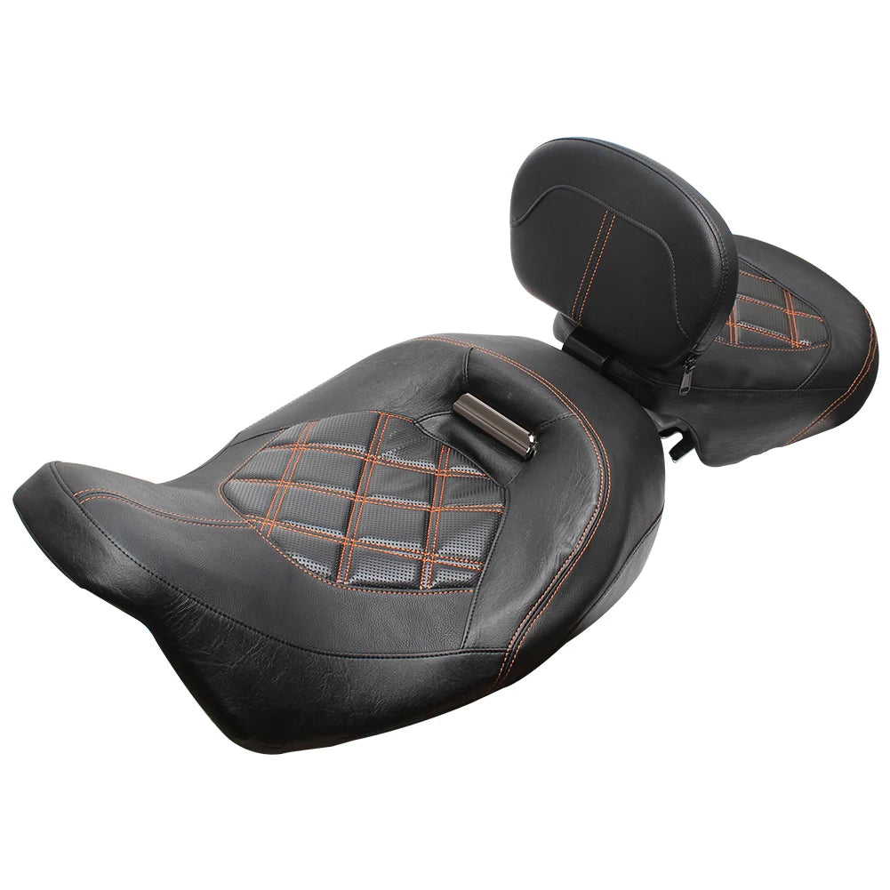 Two-Up Driver Passenger Seat + Front Rider Backrest For Harley Touring CVO Street Glide Road King Special Classic 2009-2023 2022