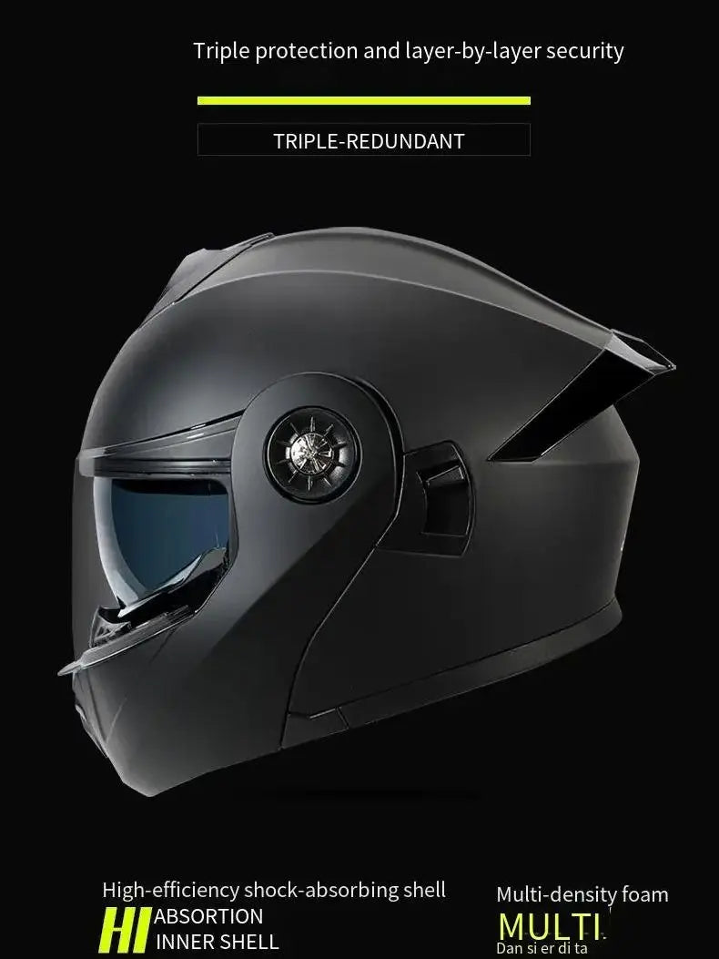 Motorcycle helmet men's and women's face helmet winter and summer motorcycle full helmet double lens four-season universal helme
