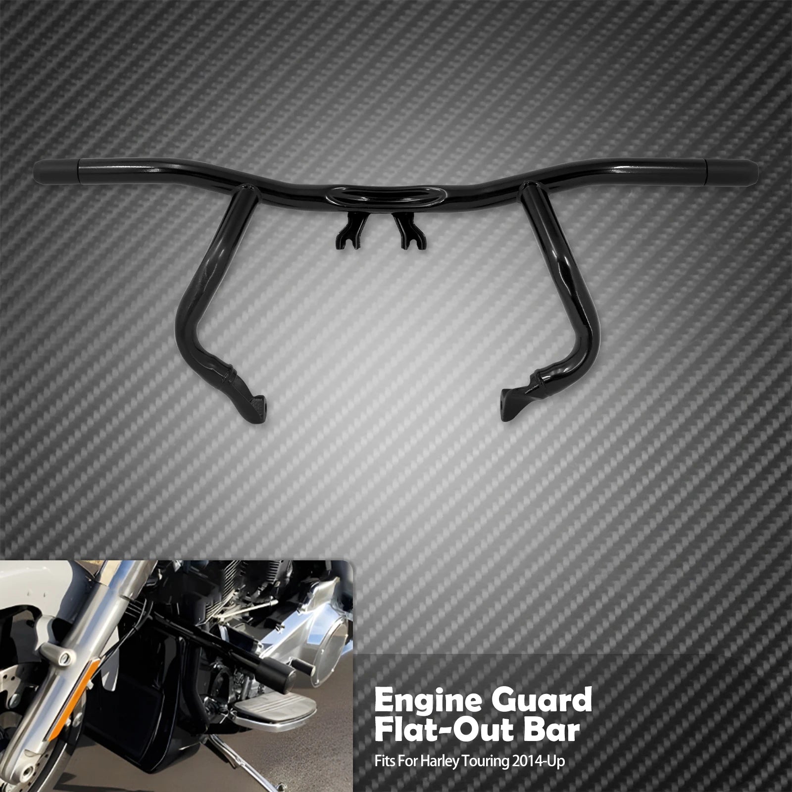 Motorcycle Engine Highway Guard Crash Bar Front Flat-Out Bar For Harley Touring 2014-Up Electra Street Road Glide Road King FLHR