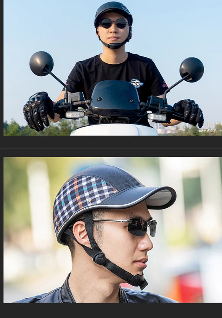 Motorcycle Helmet Baseball Cap Men Wome Scooter Moto Electric Bicycle Scooter Accessory Half Face Helmet Anti-UV Safety Hard Hat