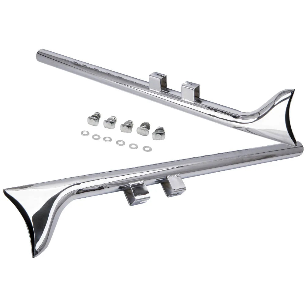 Steel 36" Fishtail Exhaust Muffler Pipe Slip On for Harley Touring 1995-2006 1 Pair for Harley Touring Motorcycle