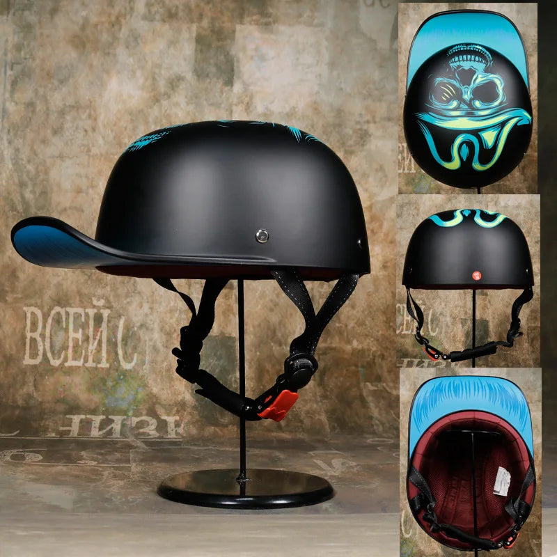Baseball Cap Motorcycle Helmet Street Touring Half Helmet For Bike Cruiser Chopper Moped Scooter DOT Approved Moto Helmet