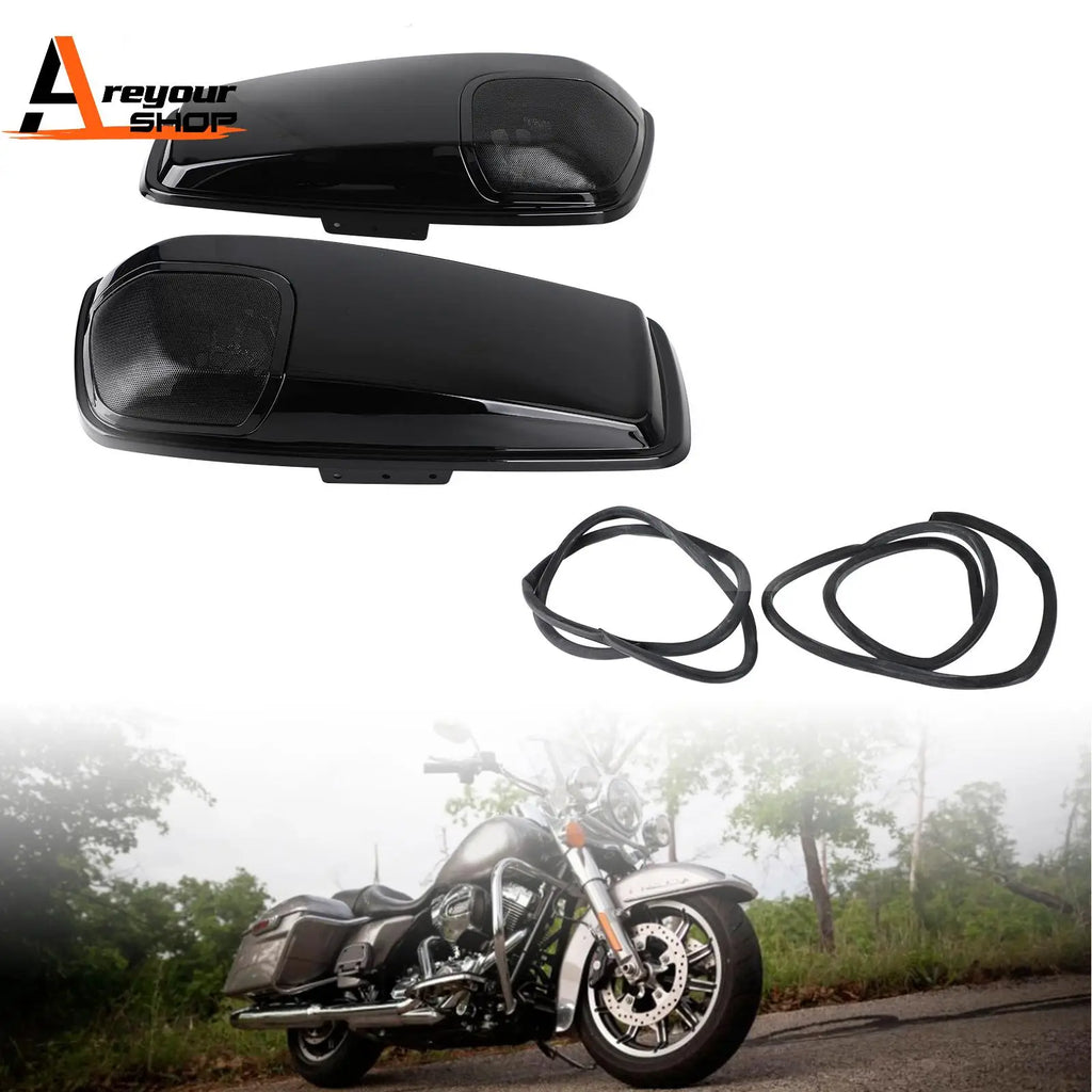 5 x 7 Speaker Lids Vivid Black Saddlebag for Harley Touring 2014-2020