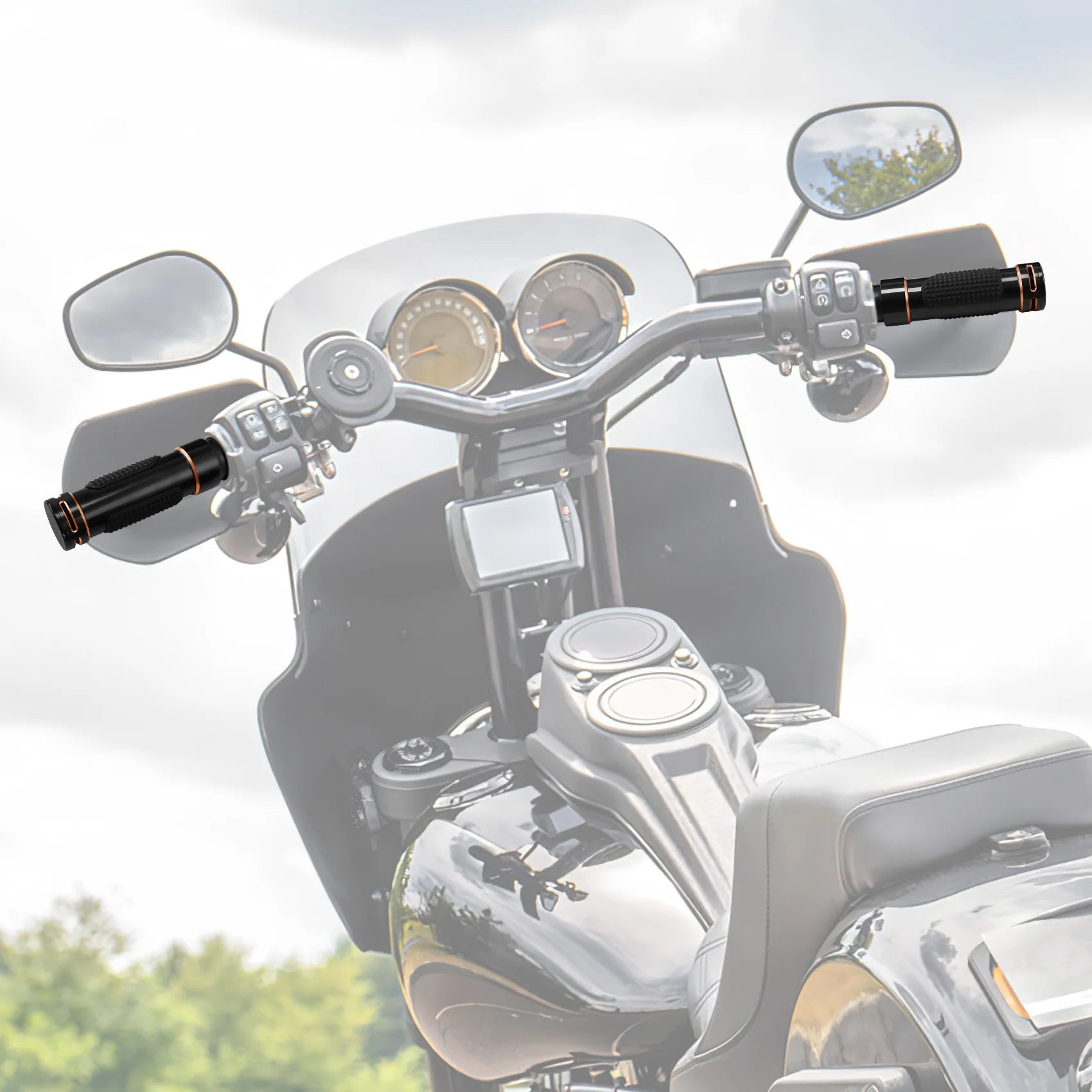 1" Electronic Handlebar Hand Grips For Harley Touring Road King Electra Glide 2008-2023 Motorcycle