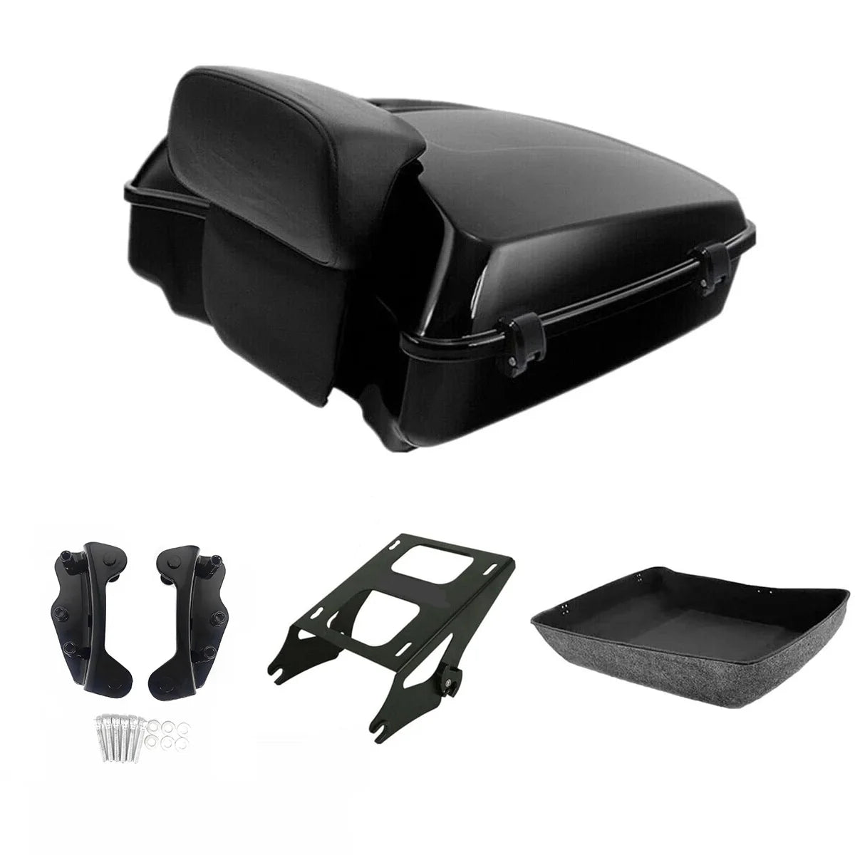 Motorcycle Top Case Box Suitcases Boot Trunk With Luggage Rack For Harley Touring Road King Road Glide Street Glide 2009-2025