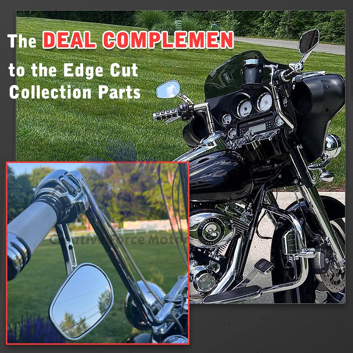 8MM Motorcycles Mirrors Rear View Side Mirror For Harley Honda Davidson Touring 360° Road King Street Glide Sportster 1984-2024