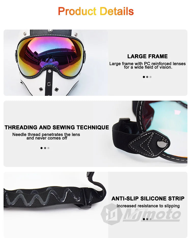 Motorcycle Helmet Glasses Sun Protection Women's Men Moto Glasses Helmet Goggles Anti-Fog Sun Visor Motocross Helmet Eyeglasses