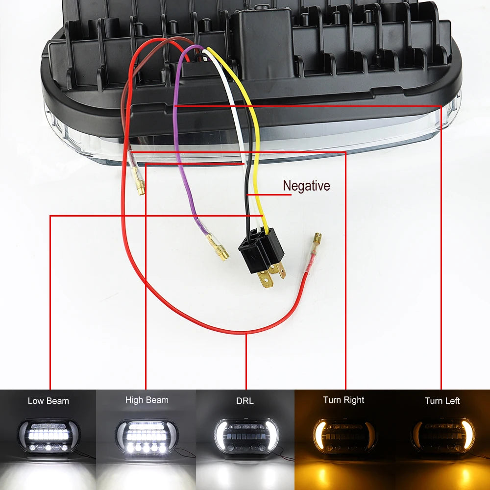 LED Headlight for Road Glide 2004-2013 Motorcycle Front High Low Beam Turn Signal Light White Running Lights