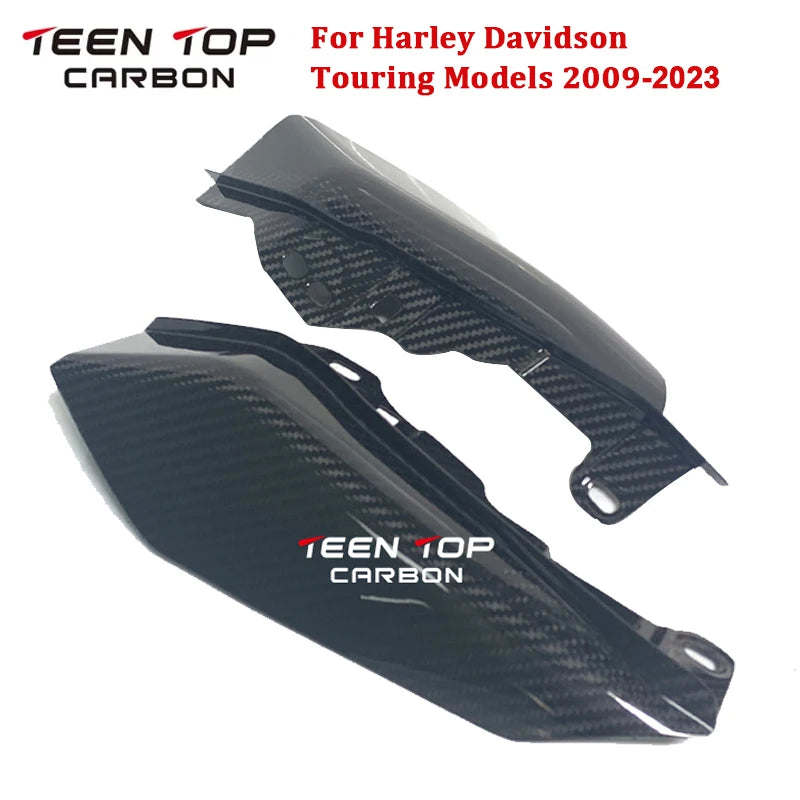 Carbon Fiber Mid-Frame Air Deflector For Harley Touring Models Motorcycle Engine Heat Shield Guard Air Fairing Cover 2009-2023