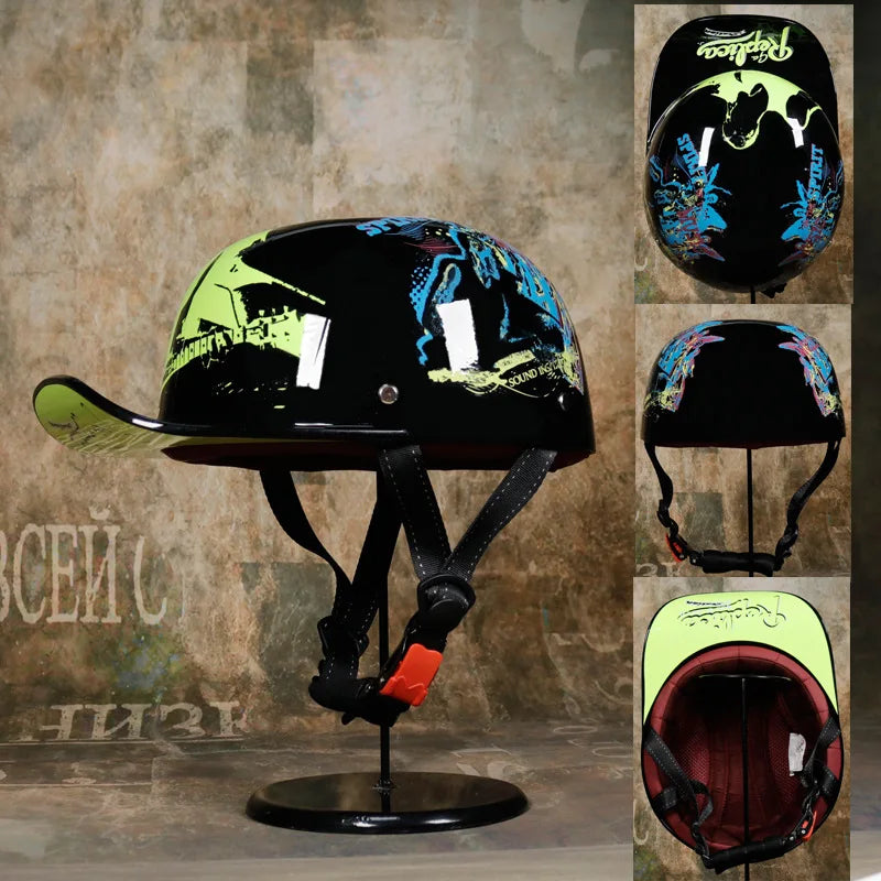 Baseball Cap Motorcycle Helmet Street Touring Half Helmet For Bike Cruiser Chopper Moped Scooter DOT Approved Moto Helmet