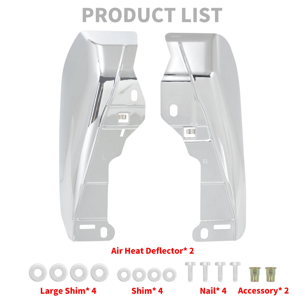 Air Heat Deflector Motorcycle Heat Shield Trim Deflector For Harley Touring Street Road Glide FLHX FLTRX Ultra FLTRXSE 2024-UP