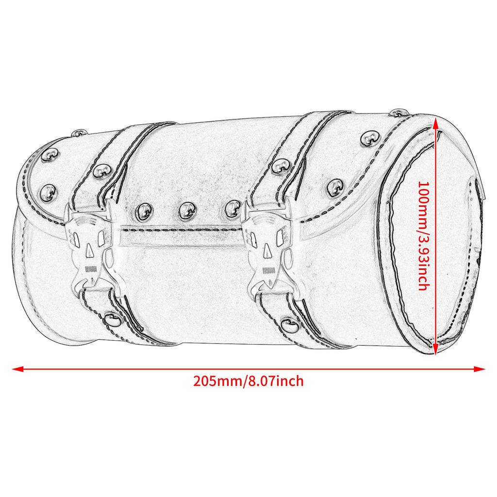 Motorcycle Fork Saddle Bags Leather Waterproof Tool Roll Barrel Bag Saddlebags Storage For Harley Sportster Touring Dyna Softail