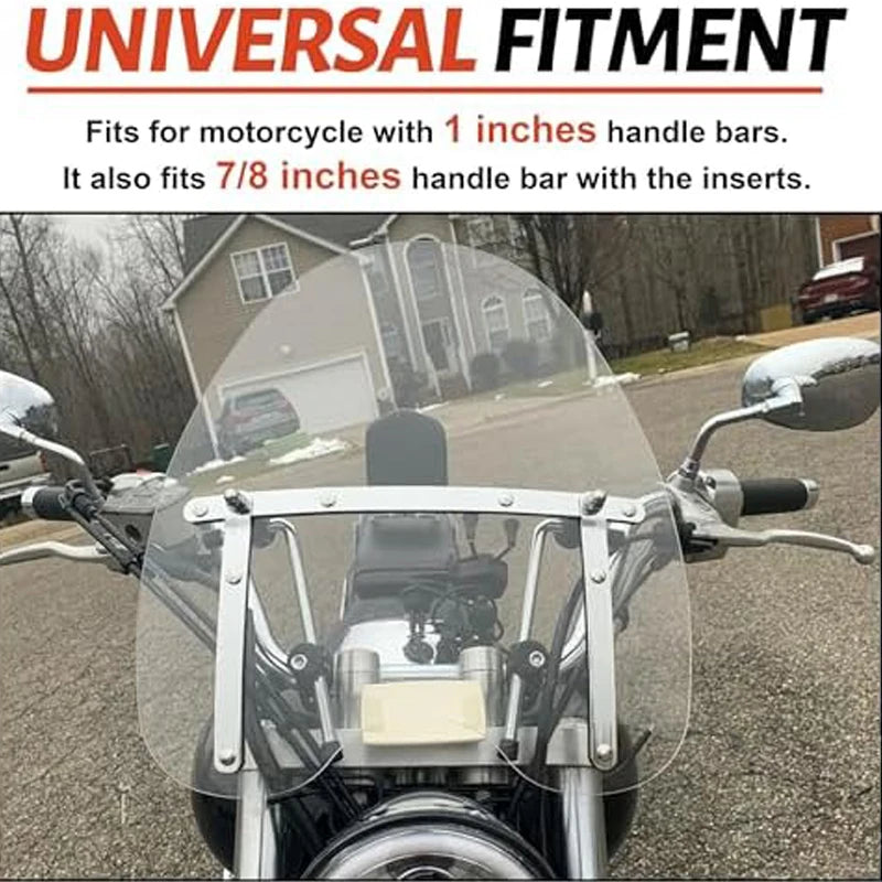 Universal Transparent Windshield For Harley Dyna Softail Road King Davidson Honda Yamaha Motorcycle Transparent Windshield