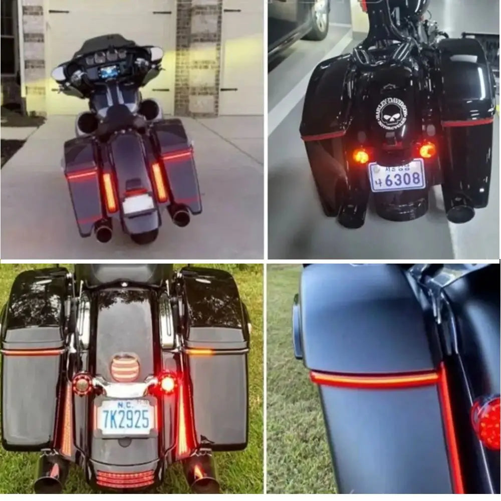 Motorcycle LED Saddlebag Brake Flowing Turn Signal Running Accent