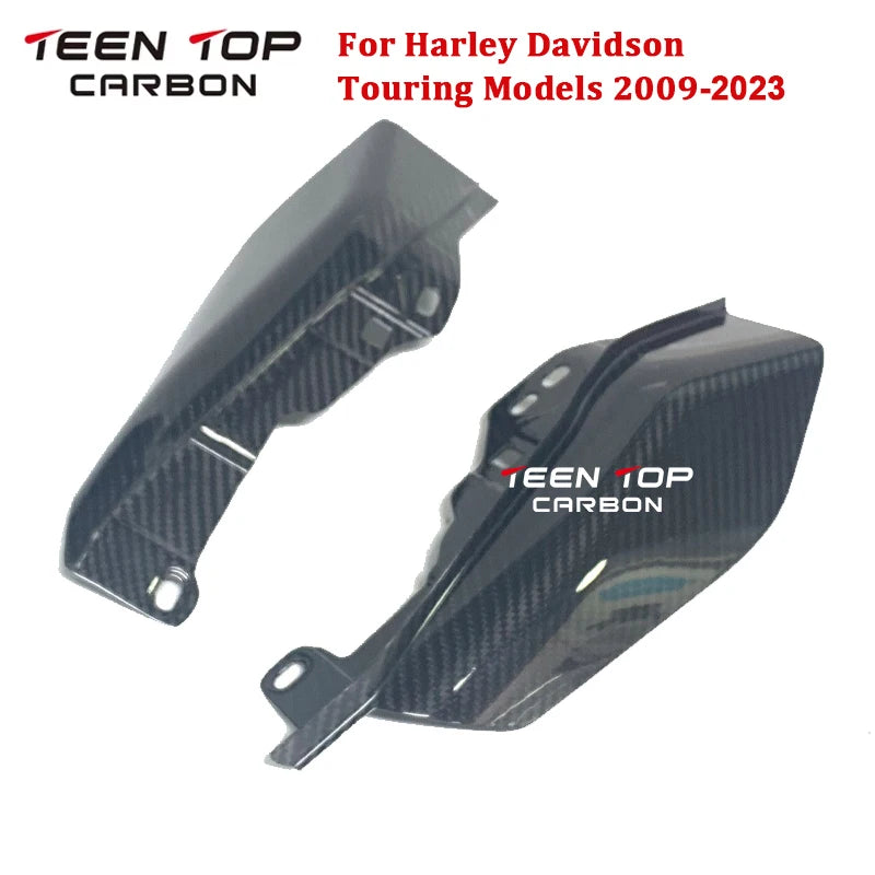Carbon Fiber Mid-Frame Air Deflector For Harley Touring Models Motorcycle Engine Heat Shield Guard Air Fairing Cover 2009-2023