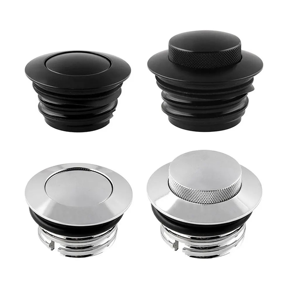 1PCS Motorcycle Pressure Type Tank Lid CNC Oil Cap Flush Pop Up Reservoir Gas Cap Vented Fuel Tank For Harley Davidson 1982-2018