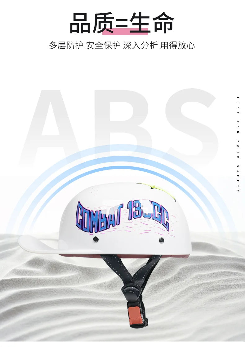Baseball Cap Motorcycle Helmet Street Touring Half Helmet For Bike Cruiser Chopper Moped Scooter DOT Approved Moto Helmet