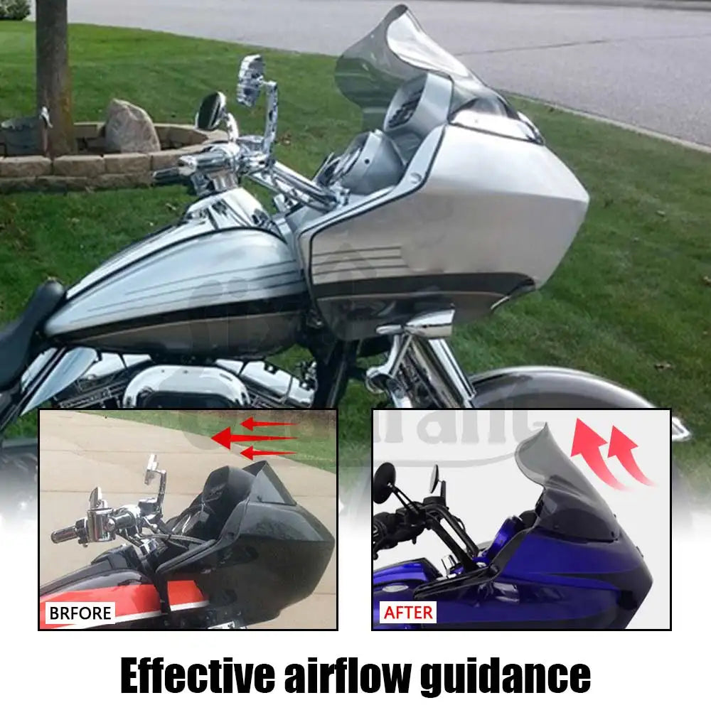 12.5"  Front Fairing Windshield For Harley Road Glide FLTRX FLTR/I CVO/SE 1998-2013 Motorcycle Wind Deflector Cowling Windscreen